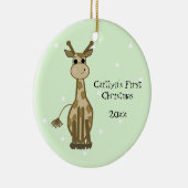 Niedliche Giraffe Baby's First Christmas Keramik Ornament (Rechts)
