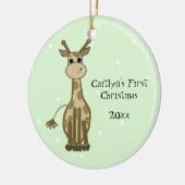 Niedliche Giraffe Baby's First Christmas Keramik Ornament (Links)