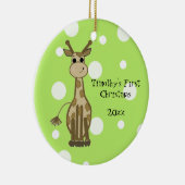 Niedliche Giraffe Baby's First Christmas Keramikornament (Rechts)