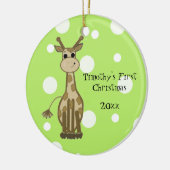 Niedliche Giraffe Baby's First Christmas Keramikornament (Links)