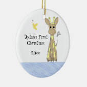 Niedliche Giraffe Baby's First Christmas Keramikornament (Rechts)