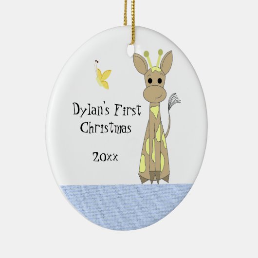 Niedliche Giraffe Baby's First Christmas Keramikornament (Rechts)