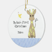 Niedliche Giraffe Baby's First Christmas Keramikornament (Links)