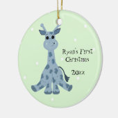 Niedliche Giraffe Baby's First Christmas Keramikornament (Links)