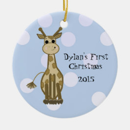 Niedliche Giraffe Baby's First Christmas Keramikornament