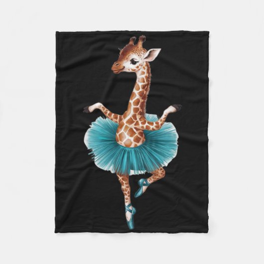 Niedliche Giraffe beim Tutu als Ballerina Fleecedecke (Vorderseite)