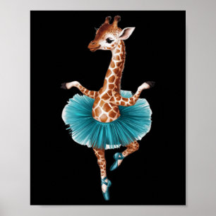 Niedliche Giraffe beim Tutu als Ballerina Poster