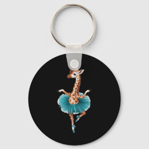 Niedliche Giraffe beim Tutu als Ballerina Schlüsselanhänger