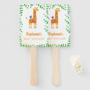 Niedliche Giraffe & Bird Baby Dusche Fächer