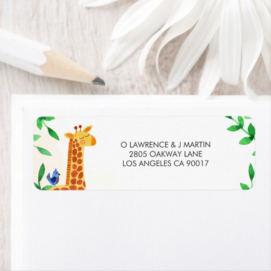 Niedliche Giraffe Bird Greenery (Insitu)