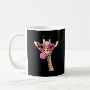 Niedliche Giraffe bläst rosa Kaugummi Sonnenbrille Kaffeetasse