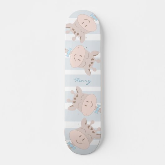 Niedliche Giraffe (blau) Skateboard (Vorne)