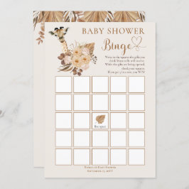 Niedliche Giraffe Boho Getrocknete Gräser Kinderdu Einladung