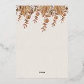 Niedliche Giraffe Boho Getrocknete Gräser Kinderdu Folieneinladung (Rückseite)