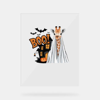 Niedliche Giraffe Boo Fun Halloween Kostümzoo Love Acrylschild