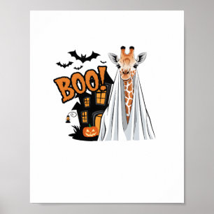 Niedliche Giraffe Boo Fun Halloween Kostümzoo Love Poster