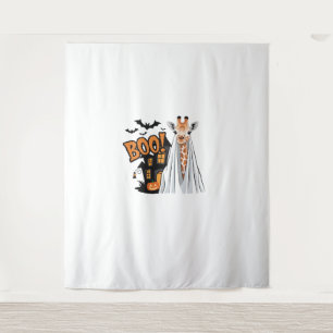 Niedliche Giraffe Boo Fun Halloween Kostümzoo Love Wandteppich