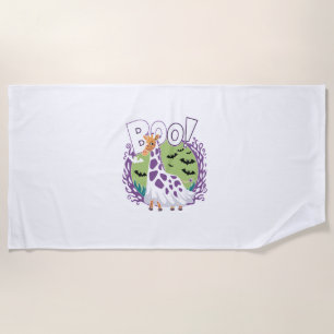 Niedliche Giraffe Boo Ghost Halloween Kostümzoo Lo Strandtuch