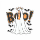 Niedliche Giraffe Boo Halloween Kostüm Zoo Lover _ Aufkleber (Vorderseite)