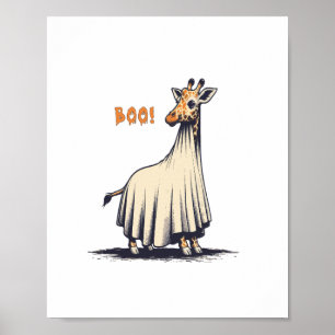 Niedliche Giraffe Boo Halloween Kostümzoo Lover Gi Poster
