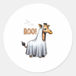 Niedliche Giraffe Boo Halloween Kostümzoo Lover Runder Aufkleber