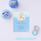 Niedliche Giraffe Boy Budget Kinderdusche Einladun Flyer (Einzeln)