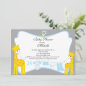 Niedliche Giraffe Boy Dusche Einladung (Stehend Vorderseite)