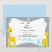 Niedliche Giraffe Boy Dusche Einladung (Vorne/Hinten)