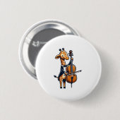 Niedliche Giraffe Cello Giraffen Musikermusik Button (Vorne & Hinten)