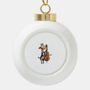 Niedliche Giraffe Cello Giraffen Musikermusik Keramik Kugel-Ornament