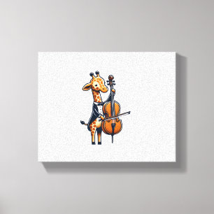 Niedliche Giraffe Cello Giraffen Musikermusik Leinwanddruck