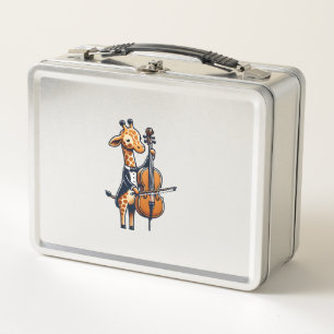 Niedliche Giraffe Cello Giraffen Musikermusik Metall Brotdose