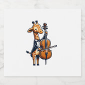 Niedliche Giraffe Cello Giraffen Musikermusik Schaumweinetikett (Einzelnes Label)