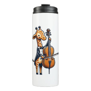Niedliche Giraffe Cello Giraffen Musikermusik Thermosbecher