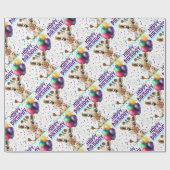 Niedliche Giraffe Colorful Confetti Kindergeburtst Geschenkpapier (Flach)