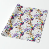 Niedliche Giraffe Colorful Confetti Kindergeburtst Geschenkpapier (Ungerollt)