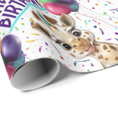 Niedliche Giraffe Colorful Confetti Kindergeburtst Geschenkpapier (Rolleneckpunkt)
