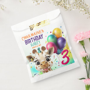 Niedliche Giraffe Colorful Confetti Kindergeburtst Geschenktütchen