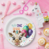 Niedliche Giraffe Colorful Confetti Kindergeburtst Pappteller (Party)