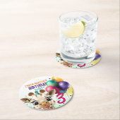 Niedliche Giraffe Colorful Confetti Kindergeburtst Runder Pappuntersetzer (Vor Ort)