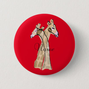 Niedliche Giraffe Couple Thunder_Cove Button