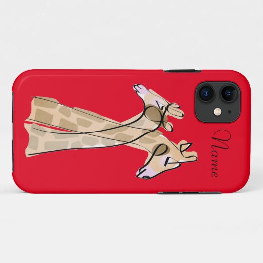 Niedliche Giraffe Couple Thunder_Cove Case-Mate iPhone Hülle (Rückseite (Horizontal))