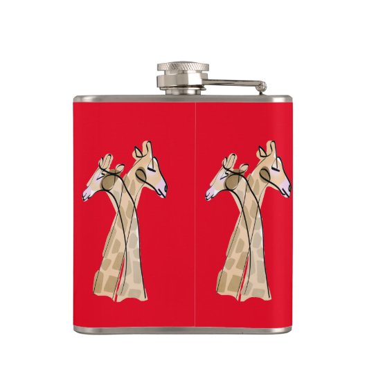 Niedliche Giraffe Couple Thunder_Cove Flachmann (Rückseite)