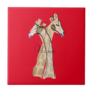 Niedliche Giraffe Couple Thunder_Cove Fliese