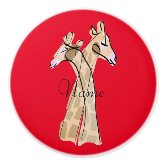 Niedliche Giraffe Couple Thunder_Cove Keramikknauf (Vorderseite)