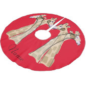 Niedliche Giraffe Couple Thunder_Cove Polyester Weihnachtsbaumdecke (Schrägansicht)