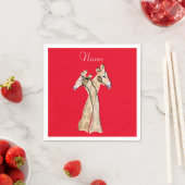 Niedliche Giraffe Couple Thunder_Cove Serviette (Beispiel)