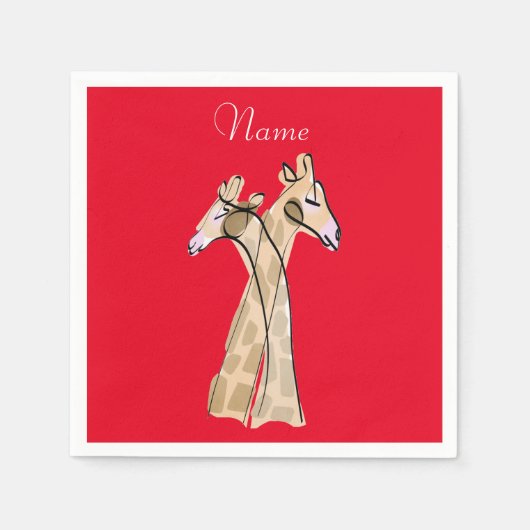 Niedliche Giraffe Couple Thunder_Cove Serviette (Vorderseite)