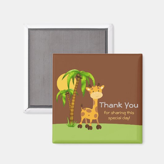 Niedliche Giraffe Danke, Magnet (Vorderseite/Rückseite)