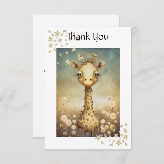Niedliche Giraffe Dankeskarte (Vorne/Hinten)